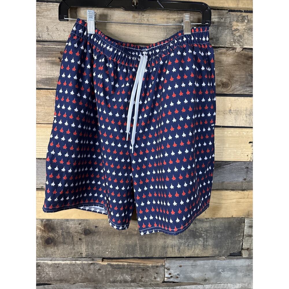 Men’s Red White Blue Swim Trunks Large